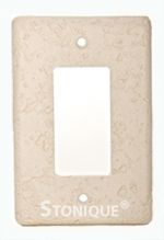 Stonique® Single Decora Plate Cover in Biscuit
